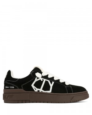 Adidasi Naked Wolfe Chrome Suede Black/Dark Natural | XHP-607381