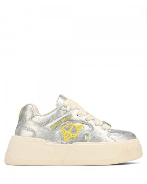 Adidasi Naked Wolfe Crash Foil Leather Silver | QYB-581473