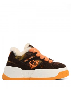Adidasi Naked Wolfe Crash Hairy Cow Suede/Wool Orange | MTW-861940