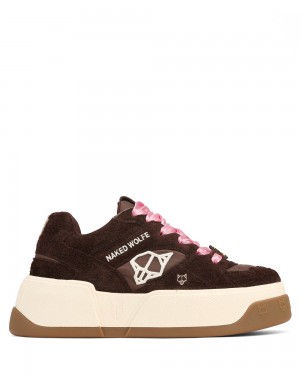 Adidasi Naked Wolfe Crash Hairy Suede Brown | DBI-682349