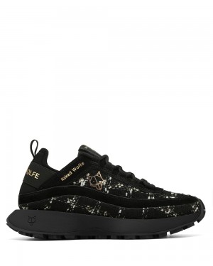 Adidasi Naked Wolfe Petal Tweed & Suede Black | DTJ-710368