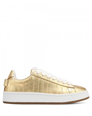 Adidasi Naked Wolfe Suri Eel Print Leather Gold | GXM-301268