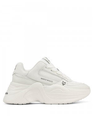 Adidasi Naked Wolfe Temple White Leather | IRU-276438