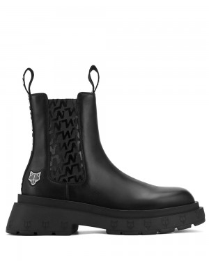 Cizme Naked Wolfe Caution Black Leather | AZK-479513