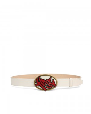 Curea Naked Wolfe Kosa Belt White Leather | PJS-136258