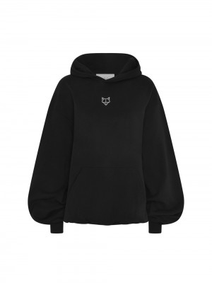 Hanorac cu Gluga Naked Wolfe Viola Oversized Hoodie Black | PYR-469502