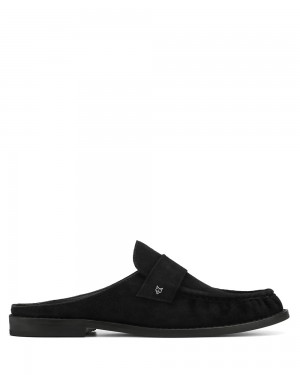 Mocasini Naked Wolfe Gleam Kid Suede Black | DIB-239816