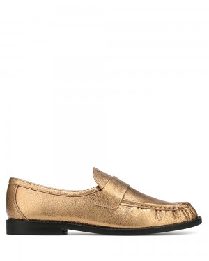 Mocasini Naked Wolfe Goldie Foil Sheep Leather Gold | ECG-280567