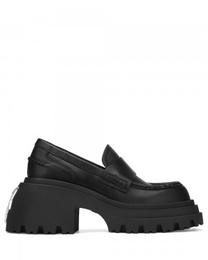 Mocasini Naked Wolfe Swish Black Leather | LUK-524963