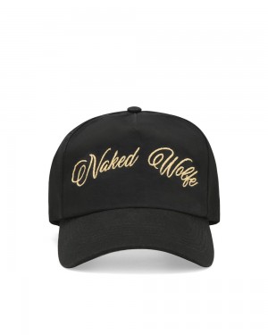Palarie Naked Wolfe Signature Unconstructed Cap Black/Gold | CKA-263508