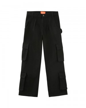Pantaloni Naked Wolfe Baggy Pocket Cargo Pants Black Logo | STM-051478