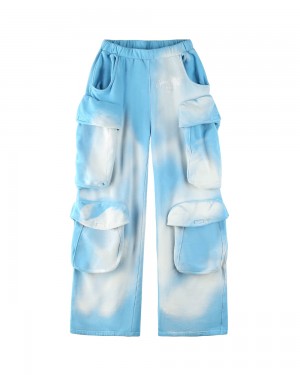 Pantaloni Naked Wolfe Cargo Sweatpants Vintage Blue | TXE-726483