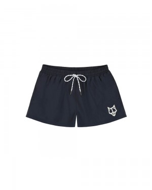 Pantaloni Scurti Naked Wolfe Wolfe Head Swim Shorts Navy | VCJ-538701