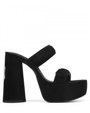 Pantofi Cu Toc Naked Wolfe Diamond Black Suede | VHD-590346