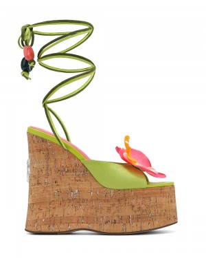 Pantofi Cu Toc Naked Wolfe Sunflower Green Kid Suede | DFA-146702