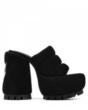 Pantofi Cu Toc Naked Wolfe Wild Black Suede | ITQ-270391