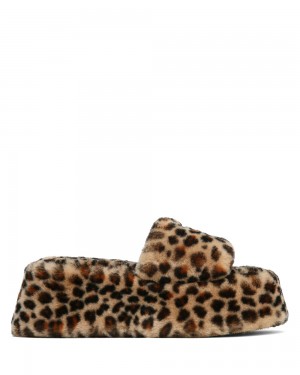 Sandale Naked Wolfe Ivy Shearling Leopard Print | NGT-027951