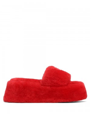 Sandale Naked Wolfe Ivy Shearling Red | PIN-981034