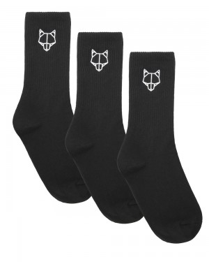Sosete Naked Wolfe 3 Pack Womens Egyptian Cotton Socks Black | MSV-368217
