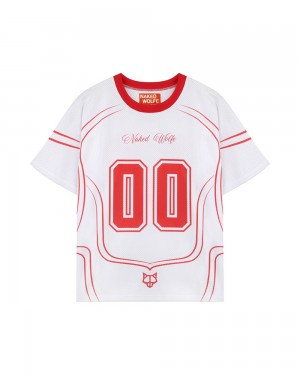 Tricou Naked Wolfe Naked Wolfe Jersey Top White | VUG-825463